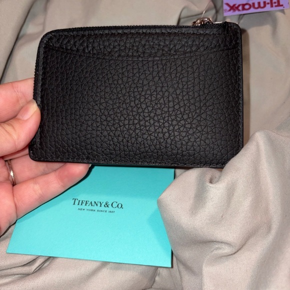Tiffany & Co. Black Textured Leather card holder Pouch - Picture 3 of 4